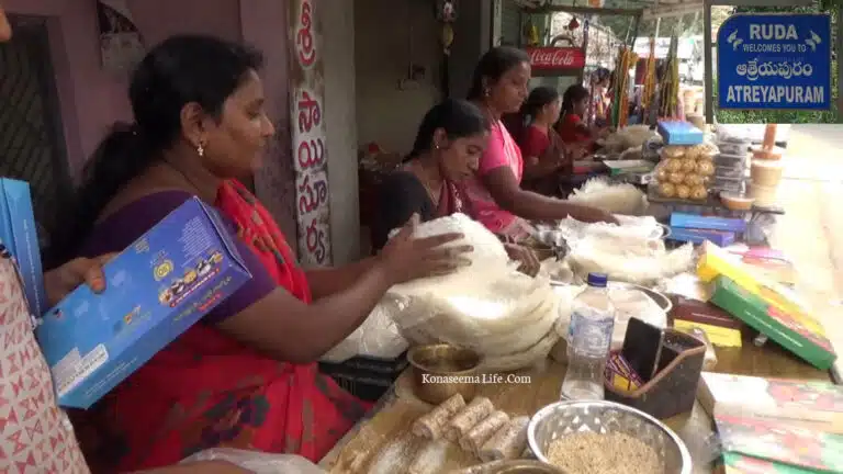 womens making paper sweets - Atreyapuram